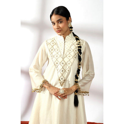Leela by A Ivory Flare Kurta With Palazzo