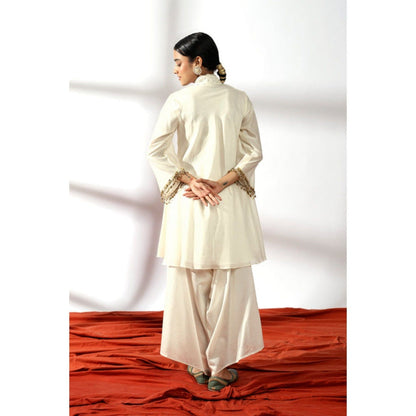 Leela by A Ivory Flare Kurta With Palazzo