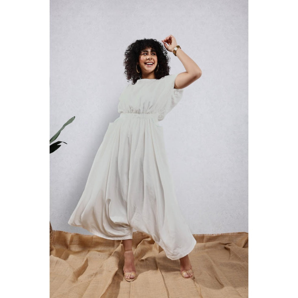 Leela by A White Front Pocket Jumpsuit