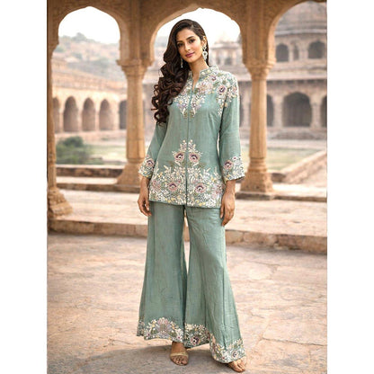 MABISH LUXE Embroidered Green Co-Ord Set