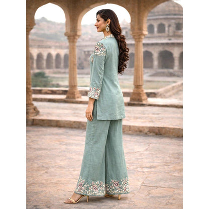 MABISH LUXE Embroidered Green Co-Ord Set