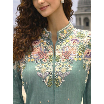 MABISH LUXE Embroidered Green Co-Ord Set