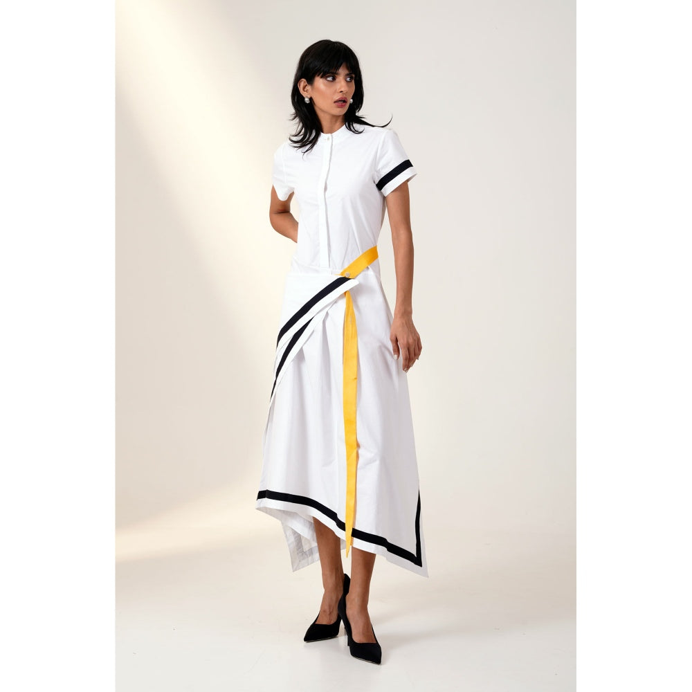 MADDER MUCH Blanca Drape Shirt Dress