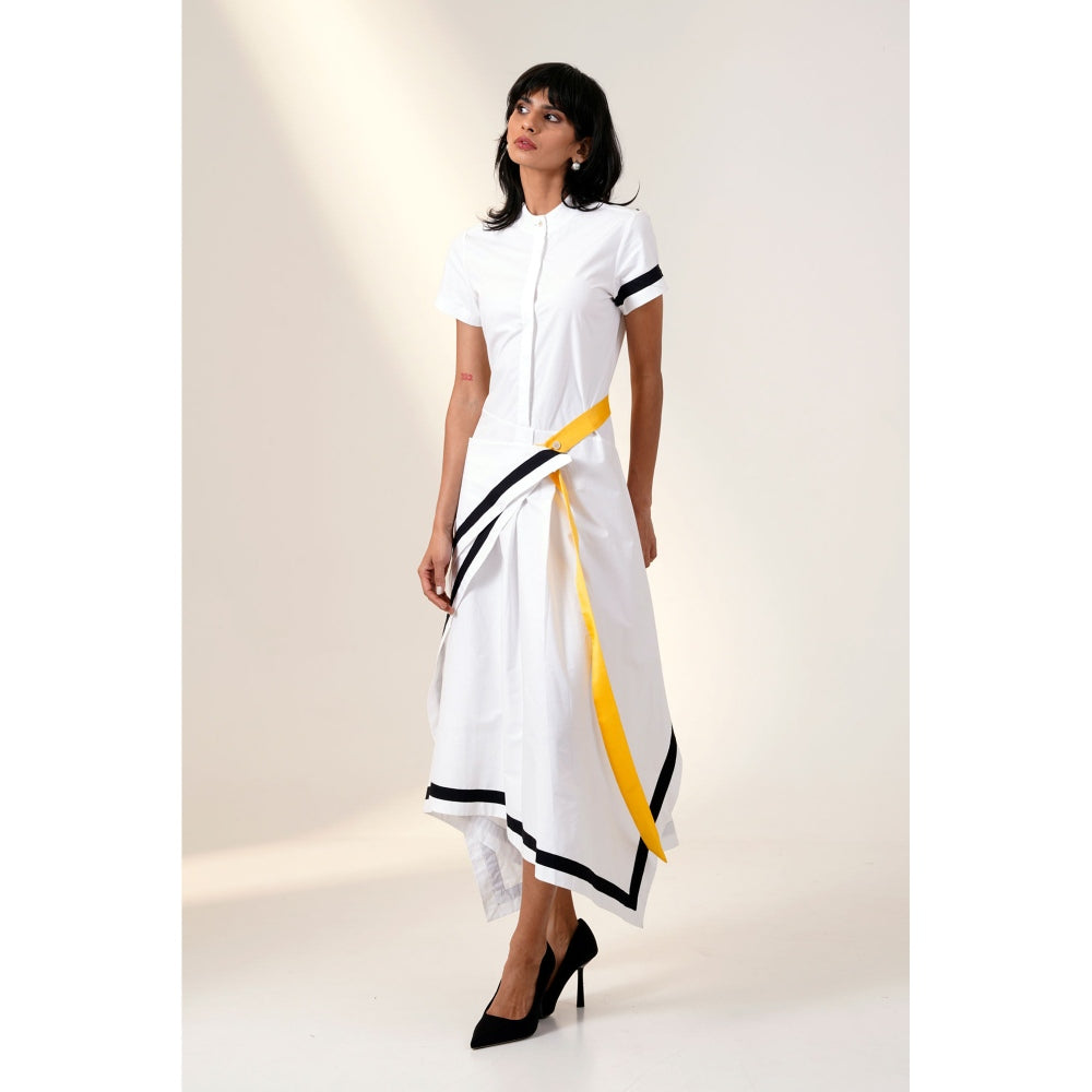 MADDER MUCH Blanca Drape Shirt Dress