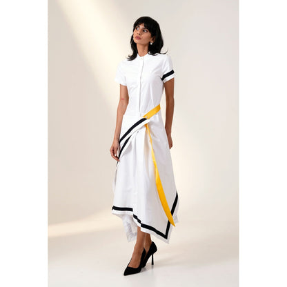 MADDER MUCH Blanca Drape Shirt Dress