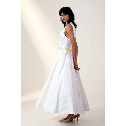 MADDER MUCH Dona Lava Long Dress and Corset Belt (Set of 2)