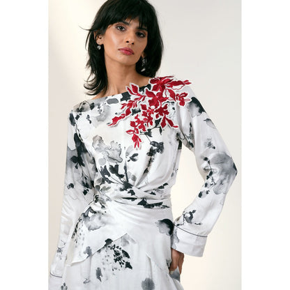 MADDER MUCH Elora Wrap Top Column Skirt Set (Set of 2)