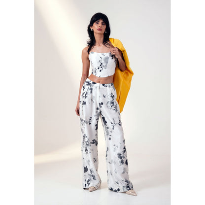 MADDER MUCH Luz Printed Blazer with Top Flared Pant (Set of 3)