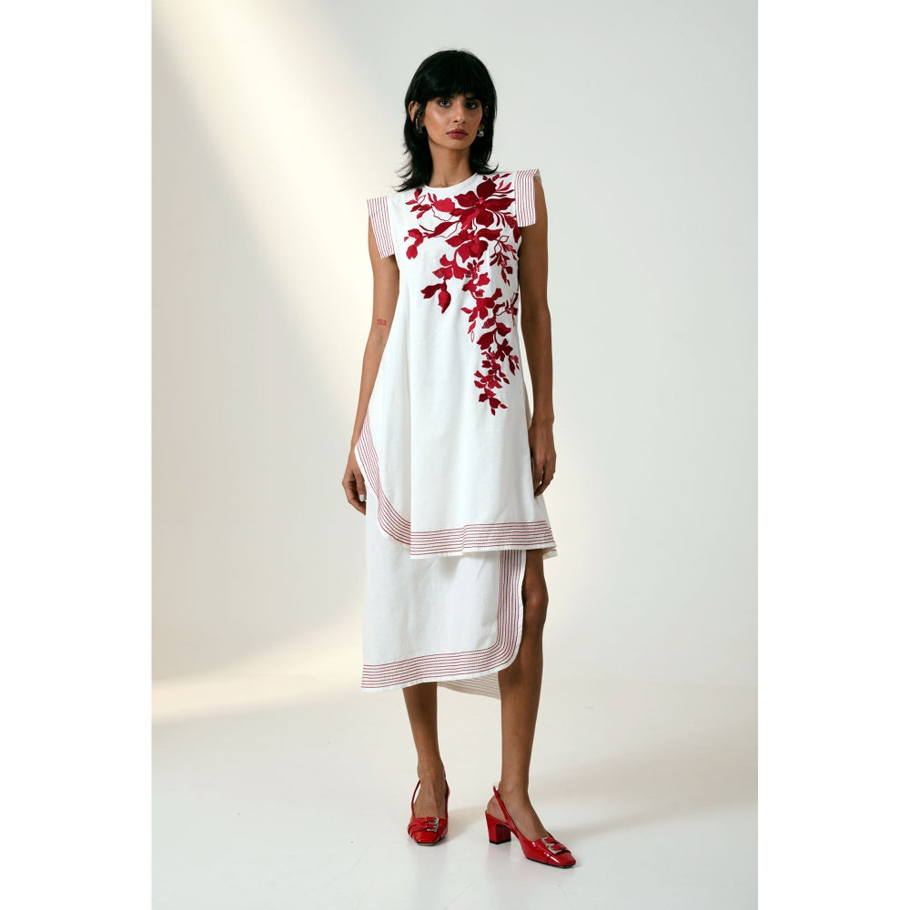 MADDER MUCH Marsala Layered Midi Dress