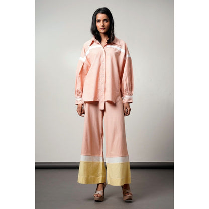 MADDER MUCH Bellona The Fluted Peach Solid Co-Ord (Set of 2)