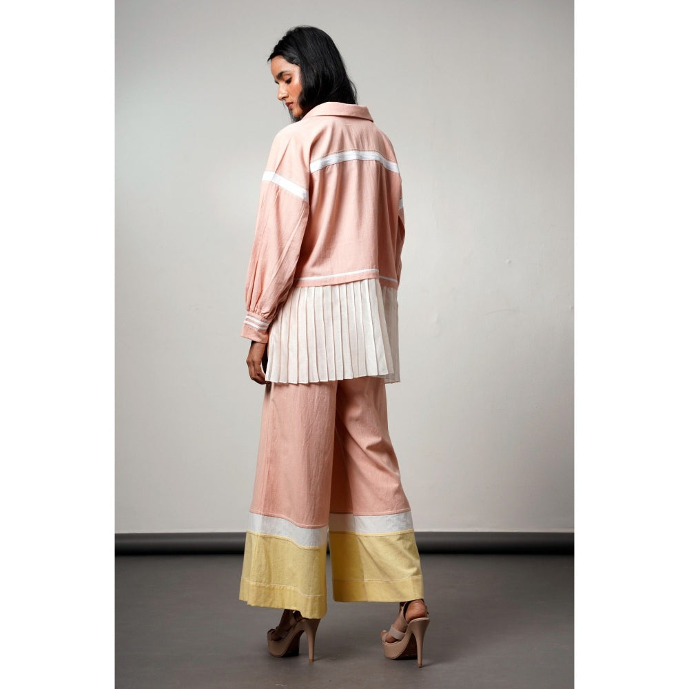 MADDER MUCH Bellona The Fluted Peach Solid Co-Ord (Set of 2)