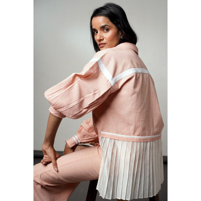 MADDER MUCH Bellona The Fluted Peach Solid Co-Ord (Set of 2)