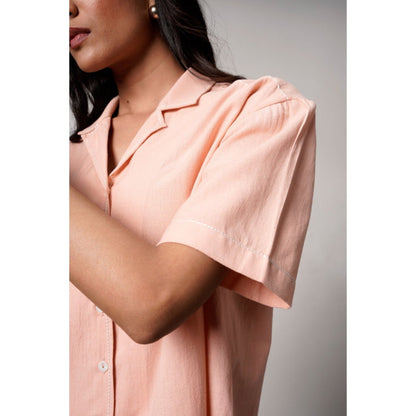 MADDER MUCH Petunia The Soft Hour Peach Solid Co-Ord (Set of 2)