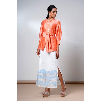 MADDER MUCH Nella Breeze Wrap Top and Denim Skirt (Set of 2)