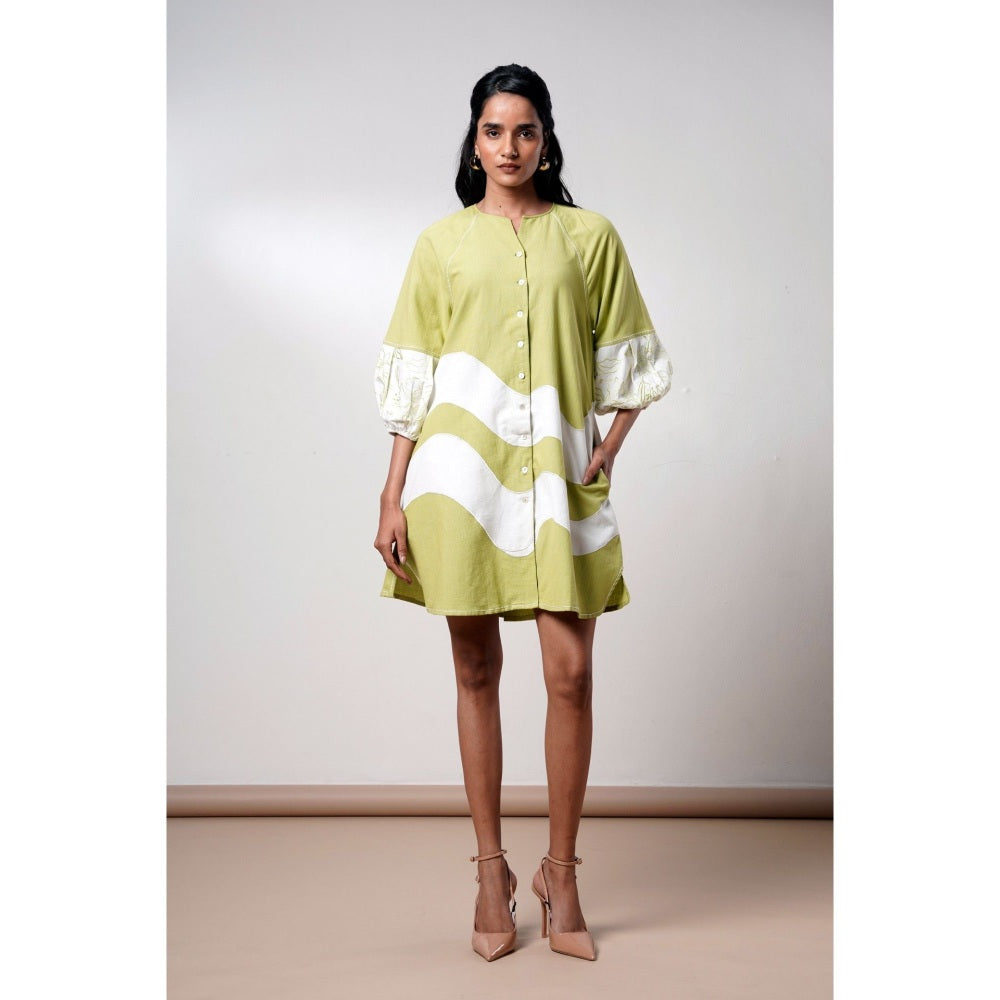 MADDER MUCH Hope Olive Bloom Short Dress