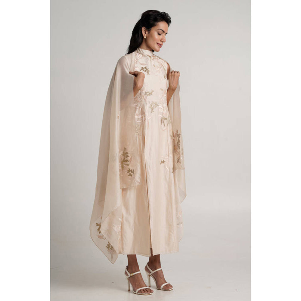MADDER MUCH Polly Oyster Beige Modern Kurta with Pant and Dupatta