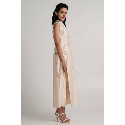 MADDER MUCH Polly Oyster Beige Modern Kurta with Pant and Dupatta