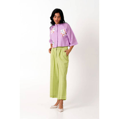 MADDER MUCH Lavender Zola - Raglan Sleeve Crop Shirt + Ankle Pants