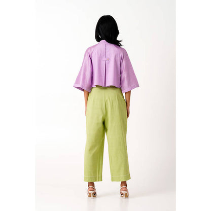 MADDER MUCH Lavender Zola - Raglan Sleeve Crop Shirt + Ankle Pants