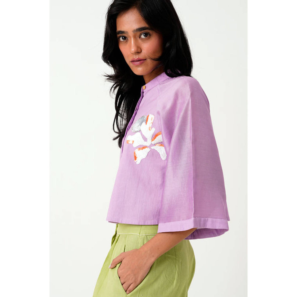 MADDER MUCH Lavender Zola - Raglan Sleeve Crop Shirt + Ankle Pants