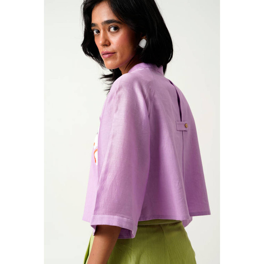 MADDER MUCH Lavender Zola - Raglan Sleeve Crop Shirt + Ankle Pants
