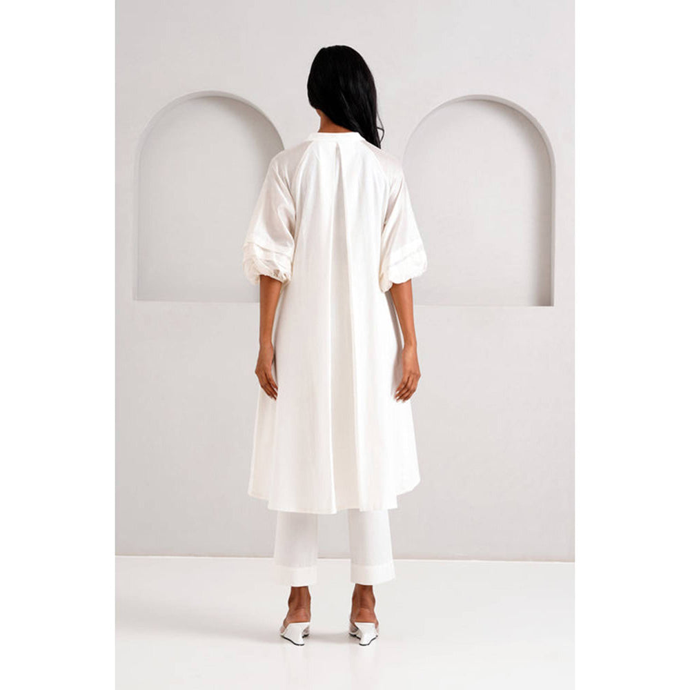 MADDER MUCH White Suvi Set - Embroidered Tunic + Pants