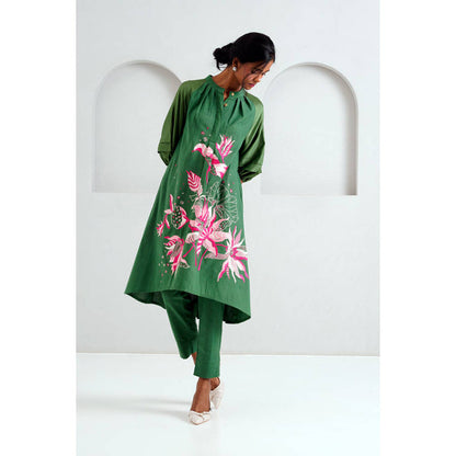 MADDER MUCH Sample Sale Pine Green Suvi Anarkali Set