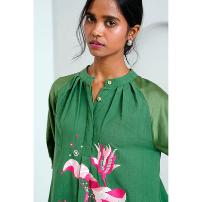 MADDER MUCH Sample Sale Pine Green Suvi Anarkali Set