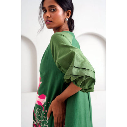 MADDER MUCH Sample Sale Pine Green Suvi Anarkali Set