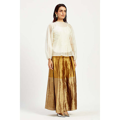 MADDER MUCH Multi-Color Cotton Crew Neck Stripes Top With Pant