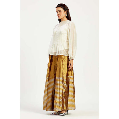 MADDER MUCH Multi-Color Cotton Crew Neck Stripes Top With Pant