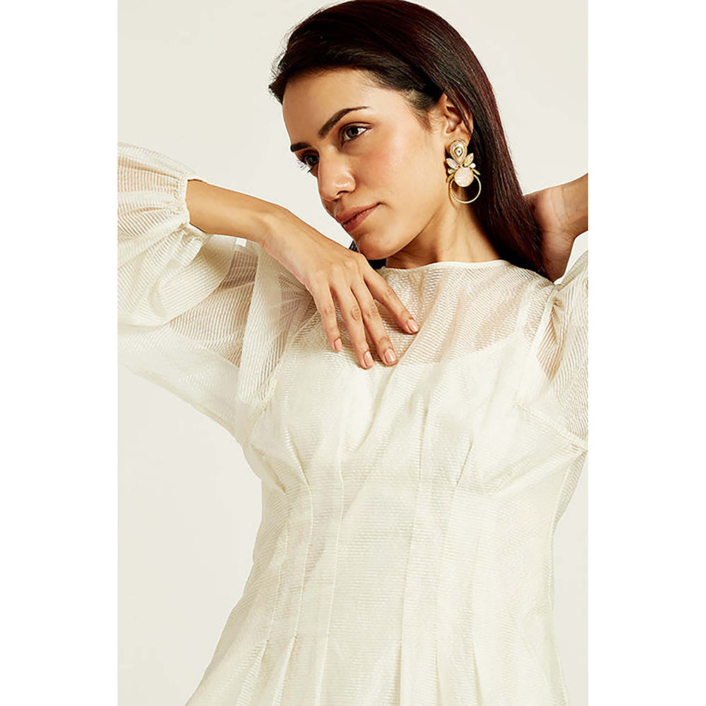 MADDER MUCH Multi-Color Cotton Crew Neck Stripes Top With Pant