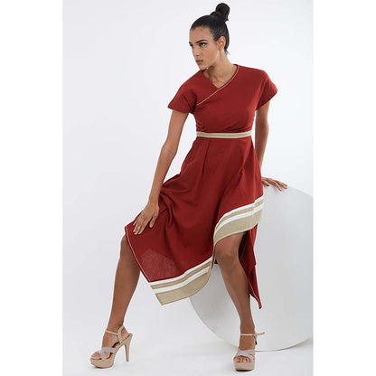 MADDER MUCH Sumi - Madder Red Trapeze Dress