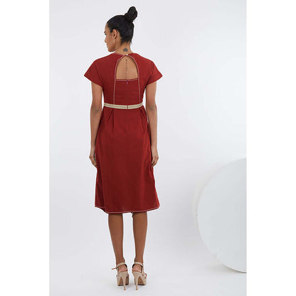MADDER MUCH Sumi - Madder Red Trapeze Dress