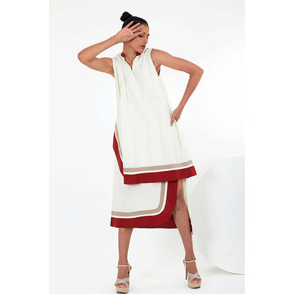 MADDER MUCH Sachi - Ivory Layered Midi Dress