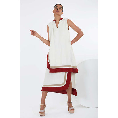 MADDER MUCH Sachi - Ivory Layered Midi Dress