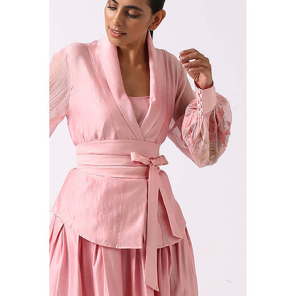 MADDER MUCH Bloome - Old Rose Pleated Midi Skirt With Wrap Top