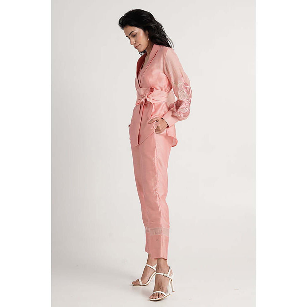 MADDER MUCH Grace - Old Rose Wrap Top With Ankle Pants