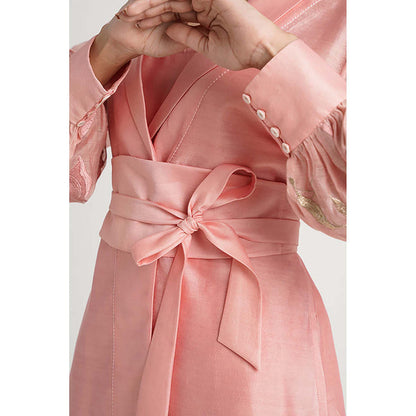 MADDER MUCH Grace - Old Rose Wrap Top With Ankle Pants