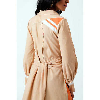 MADDER MUCH Latte Gwen - Tie-Back Shirt Dress