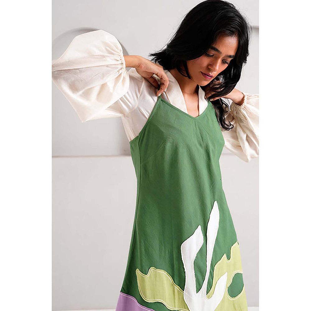 MADDER MUCH Pine Green Yana - Blouson + Slip Dress