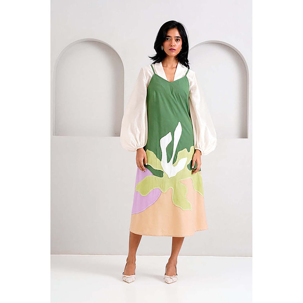 MADDER MUCH Pine Green Yana - Slip Dress