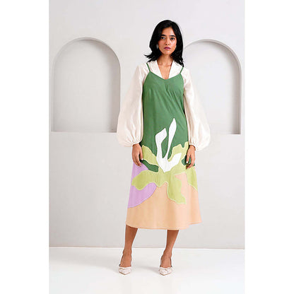 MADDER MUCH Pine Green Yana - Slip Dress