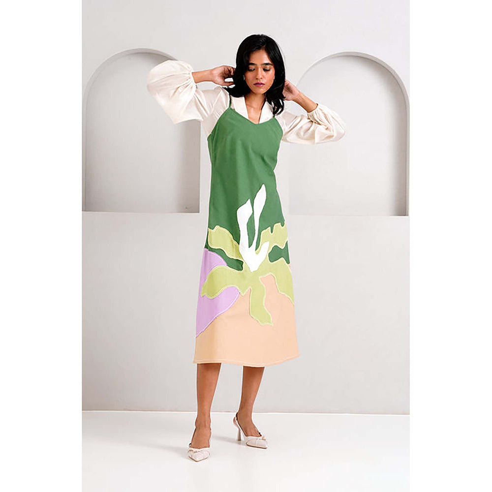 MADDER MUCH Pine Green Yana - Slip Dress