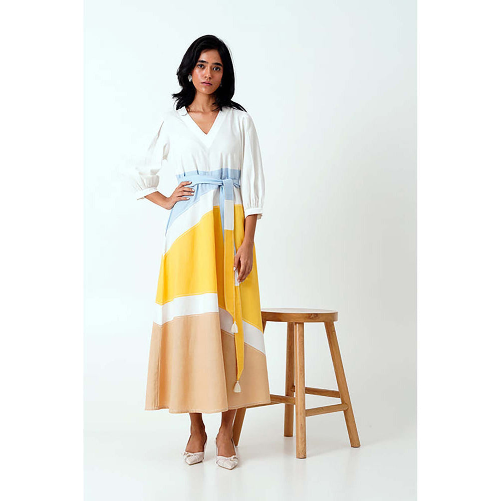 MADDER MUCH Sahar - Multi Panelled Long Dress With Belt