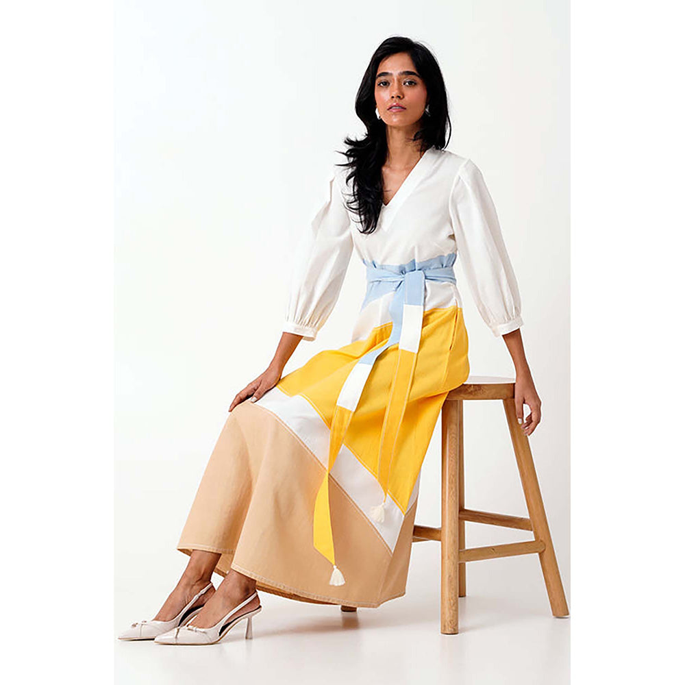 MADDER MUCH Sahar - Multi Panelled Long Dress With Belt