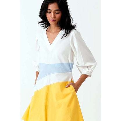 MADDER MUCH Sahar - Multi Panelled Long Dress With Belt