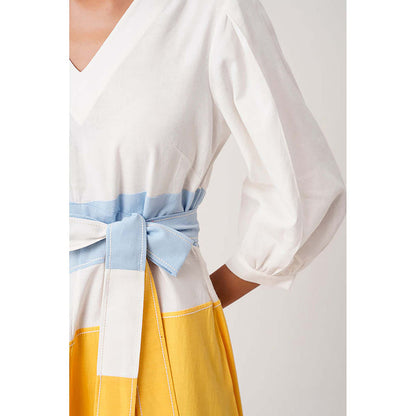 MADDER MUCH Sahar - Multi Panelled Long Dress With Belt