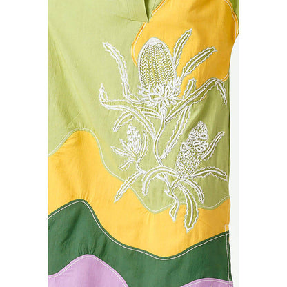 MADDER MUCH Multi-Color Cotton Collar Neck Printed Midi Dress