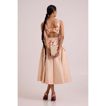 MADDER MUCH Roselyn - Almond And Autumn Midi Dress